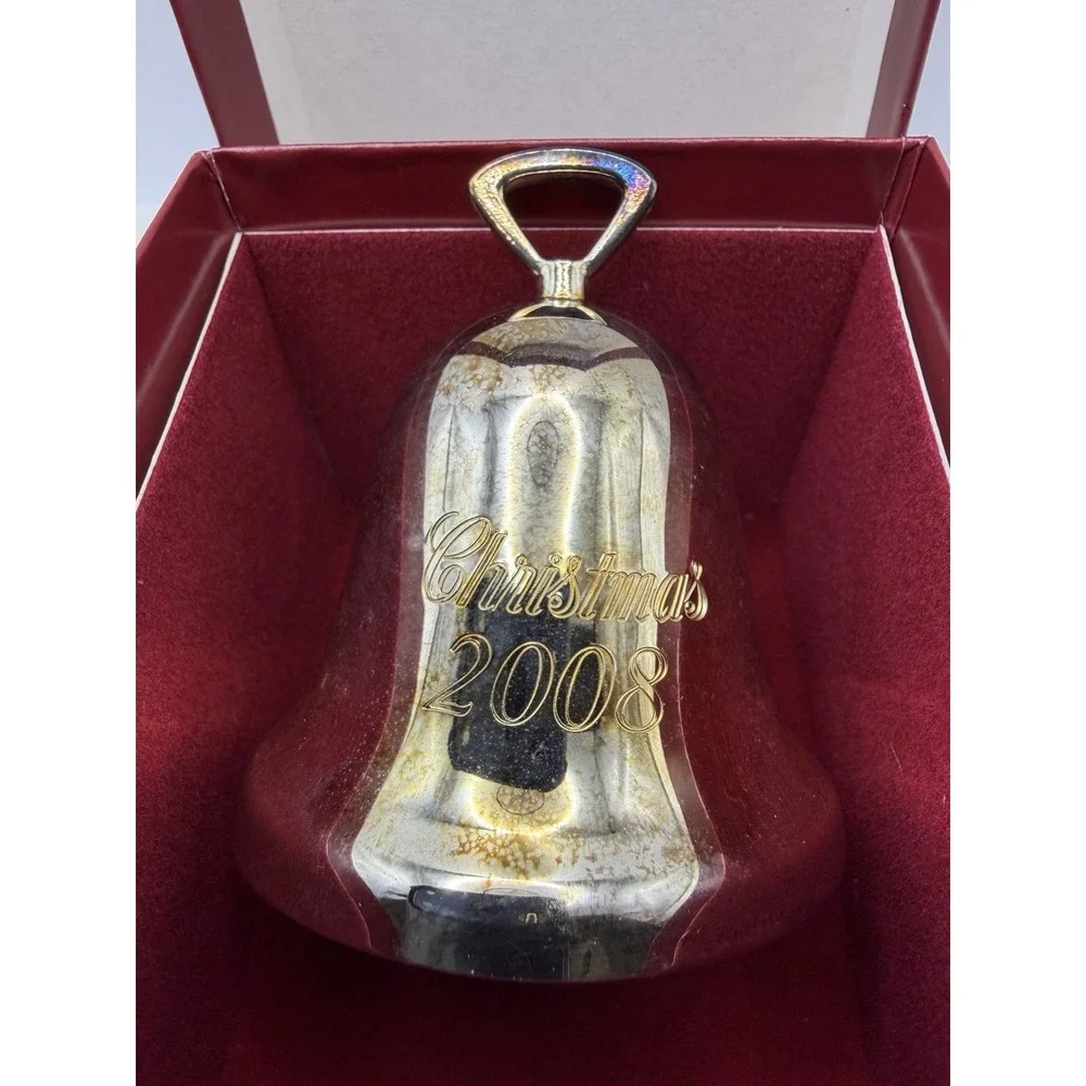 Vintage 2008 Reed & Barton Sliver Plated Christmas Bell Ornament